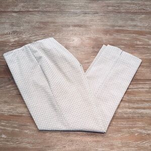 Peace of Cloth Grey/Blue Front Hidden Zipper Pants in Delicate Cross Pattern, 10